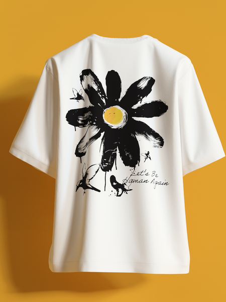 Let's Be Human Again Boxy Fit Oversized T-Shirt [UNISEX]