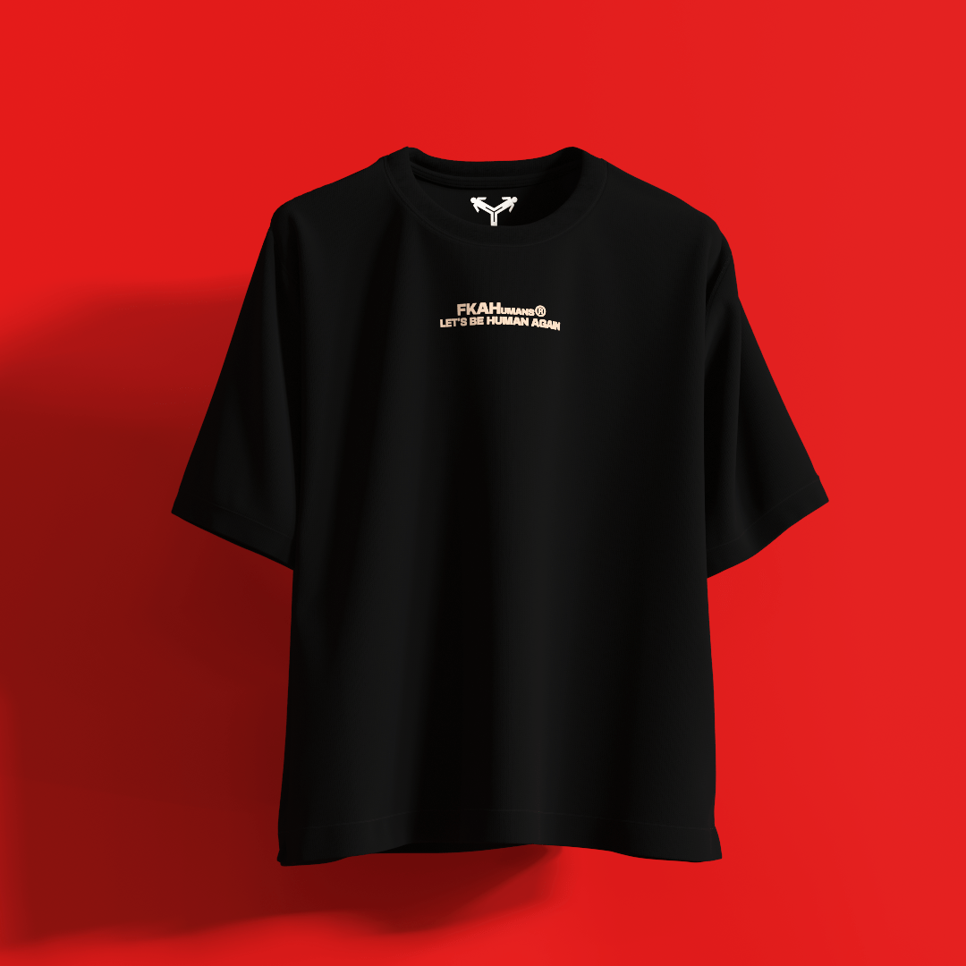 BASIC BLACK FKAHumans ® Oversized T-Shirt [UNISEX] - FKAHUMANSOversized T-Shirt