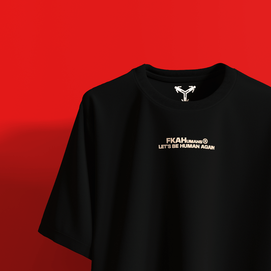 BASIC BLACK FKAHumans ® Oversized T-Shirt [UNISEX] - FKAHUMANSOversized T-Shirt