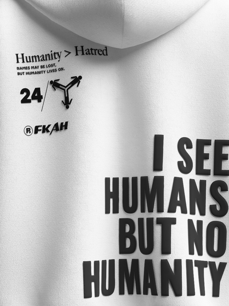 I See Humans But No Humanity Hooded Sweatshirt [UNISEX] from FKAHUMANS | Premium Streetwear