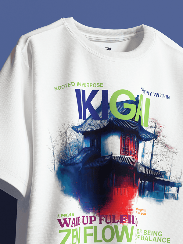 IKIGAI Boxy Fit Oversized T-Shirt [UNISEX] from FKAHUMANS | Premium Streetwear