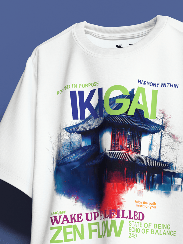 IKIGAI Boxy Fit Oversized T-Shirt [UNISEX] from FKAHUMANS | Premium Streetwear