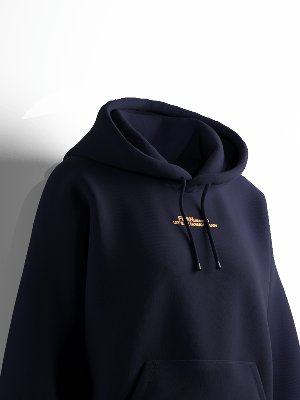 FKAHumans ® BASIC PRUSSIAN NAVY Hooded Sweatshirt [UNISEX] - FKAHUMANSOversized Hooded Sweatshirt
