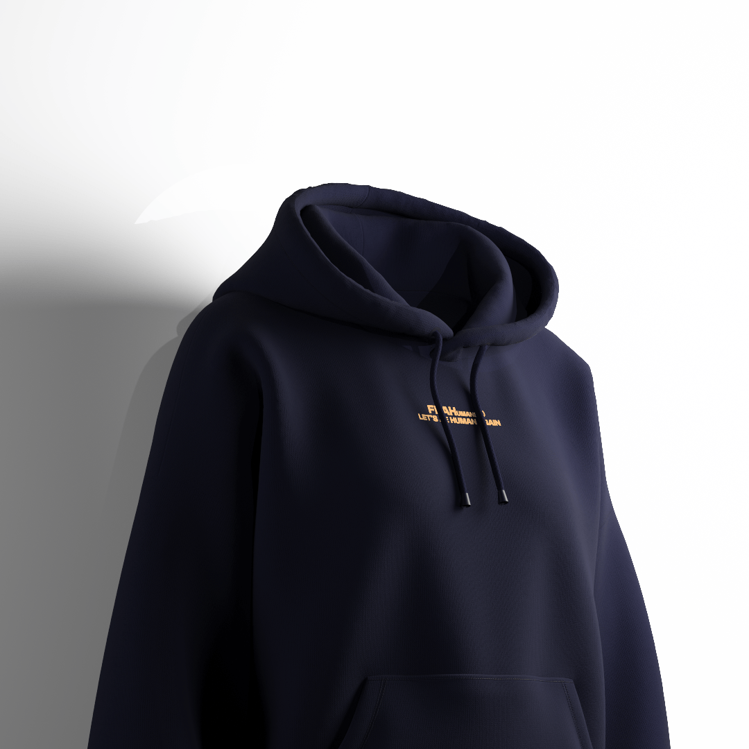 FKAHumans ® BASIC PRUSSIAN NAVY Hooded Sweatshirt [UNISEX] - FKAHUMANSOversized Hooded Sweatshirt