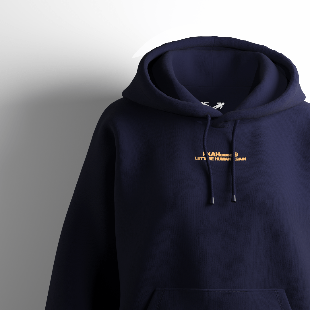 FKAHumans ® BASIC PRUSSIAN NAVY Hooded Sweatshirt [UNISEX] - FKAHUMANSOversized Hooded Sweatshirt