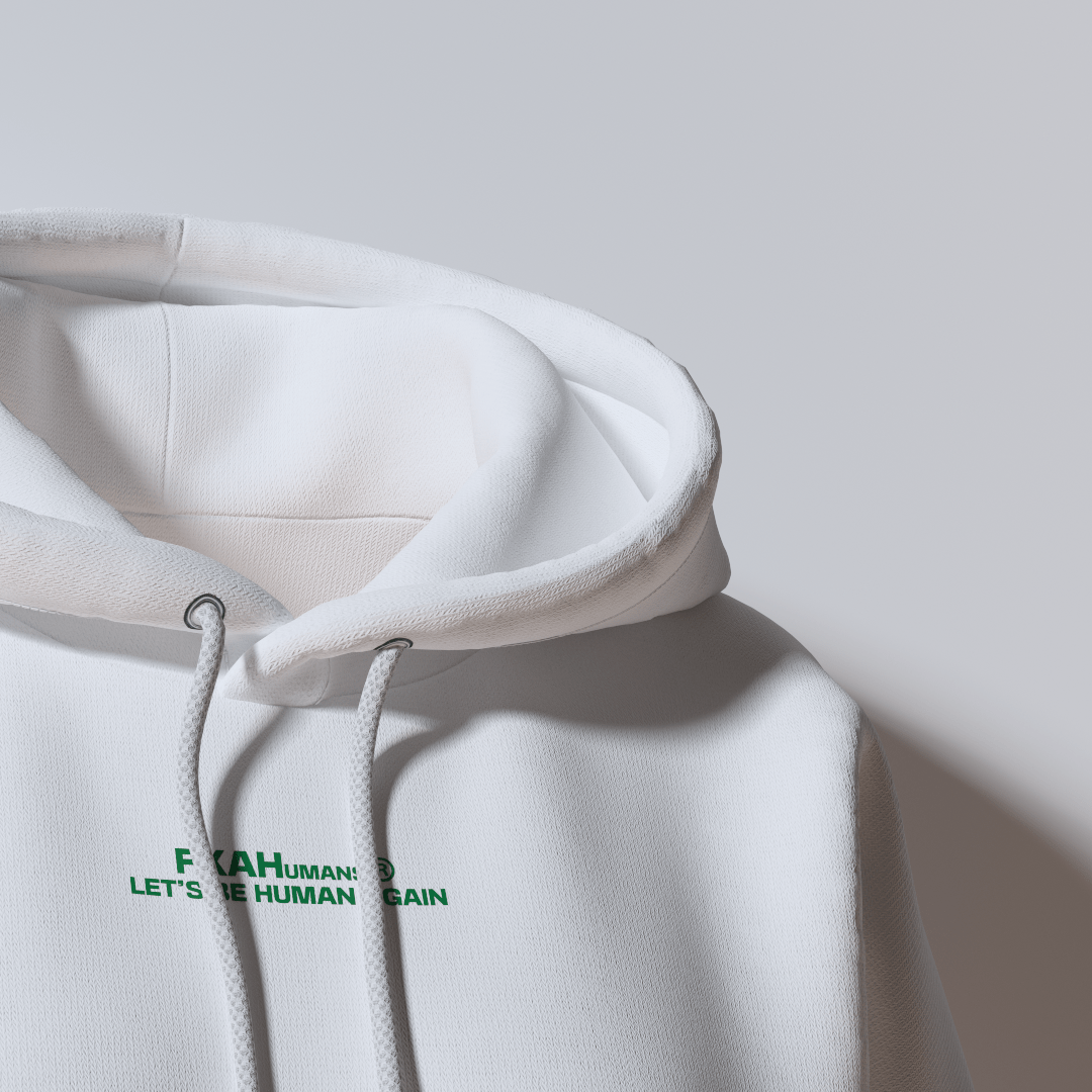 FKAHumans ® BASIC WHITE Hooded Sweatshirt [UNISEX] - FKAHUMANSOversized Hooded Sweatshirt